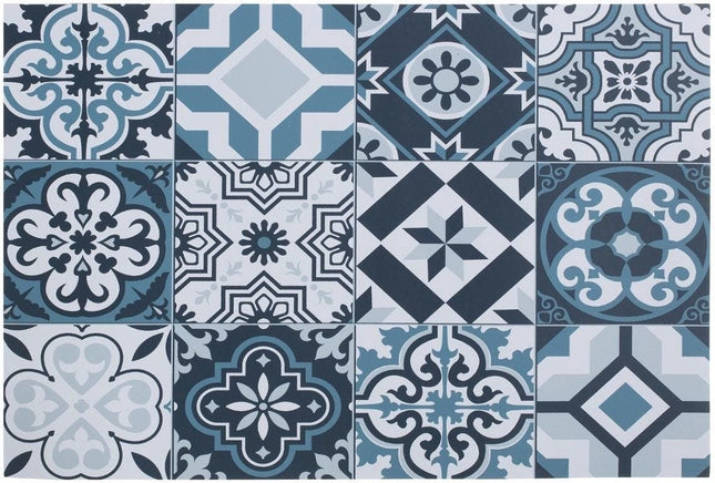 Set de table rectangulaire mosaïque bleu - vinyle - 45 x 30 cm - Napperons