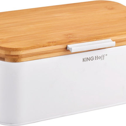 Kinghoff 1795 - Boîte à pain - Acier / bois - blanc