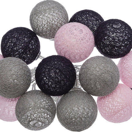 Atmosphera Guirlande Lumineuse - 16 boules éclairées/globes 35 mm - mélange de couleurs - 255 cm - piles