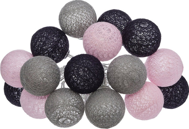 Atmosphera Guirlande Lumineuse - 16 boules éclairées/globes 35 mm - mélange de couleurs - 255 cm - piles
