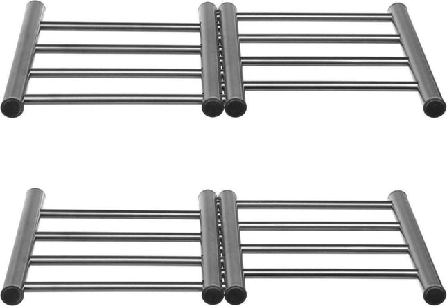 5Five Dessous de plat extensible/réglable - 2x - Acier inoxydable - 22,5 x 20 cm - Dessous de plat