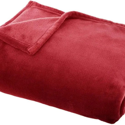 Atmosphera Plaid - rouge - polyester - 130 x 180 cm - Couverture de canapé - Plaid polaire