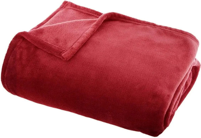 Atmosphera Plaid - rouge - polyester - 130 x 180 cm - Couverture de canapé - Plaid polaire