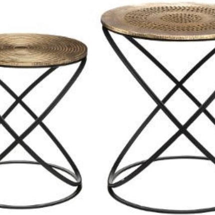 Atmosphera Table basse ethnique, lot de 2