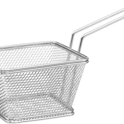 Lot de 2 paniers à frites/paniers de service en acier inoxydable 20,5 x 9 x 11 cm - Pour servir frites/snacks dans un panier