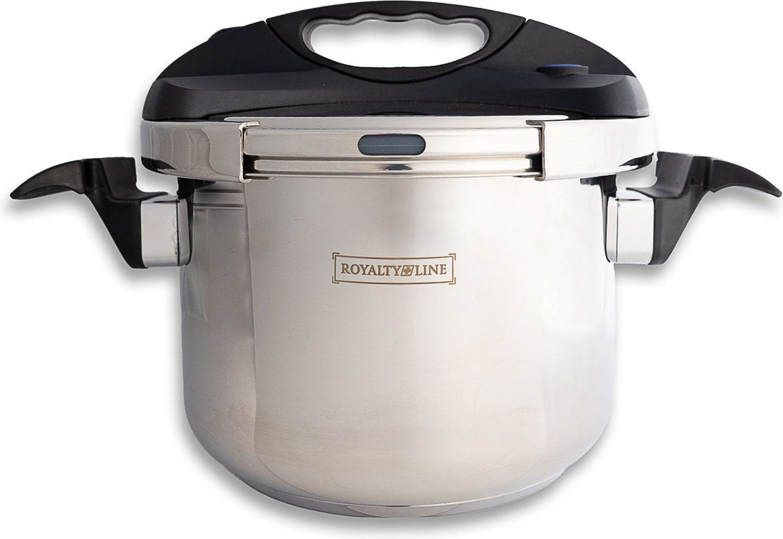 Royalty Line® PS6L Snelkookpan Inductie - 6 Liter / Ø 24 cm - Snelkookpannen Voor Alle Warmtebronnen - Pressure Cooker - Instant koken - Eenhandig Mechanisme - RVS