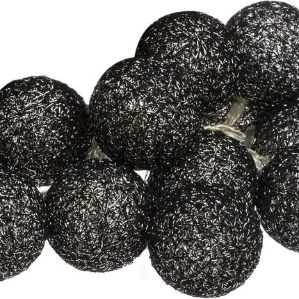 Guirlande lumineuse LED Atmosphera 10 boules pailletées noires 1,5 mètre - Éclairage d'ambiance