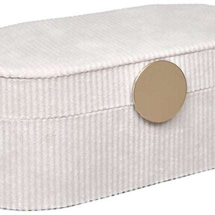 Boîte à bijoux Atmosphera - 25 x 13 x 10 cm - crème - boîte à bijoux avec fermeture éclair - compartiments
