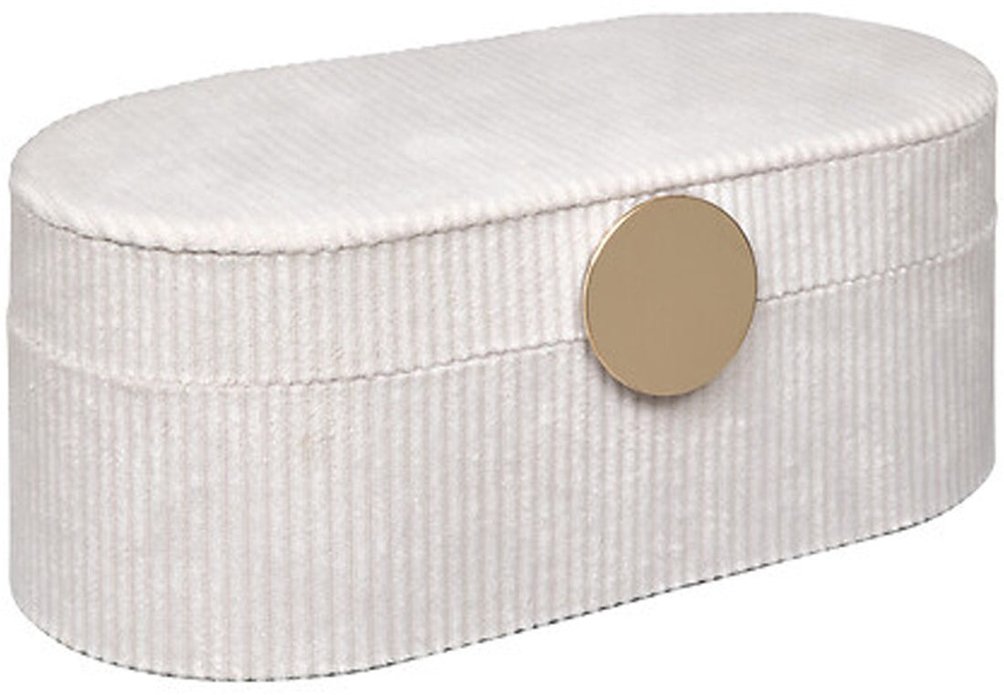 Atmosphera sieradenkistje van fluweel – crème, met vakjes, 25 x 13 x 10 cm