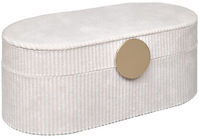 Boîte à bijoux Atmosphera - 25 x 13 x 10 cm - crème - boîte à bijoux avec fermeture éclair - compartiments
