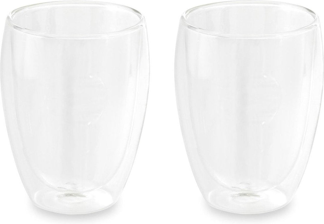 Doorzichtige dubbelwandige koffieglazen 350 ml – set van 8, ook voor thee