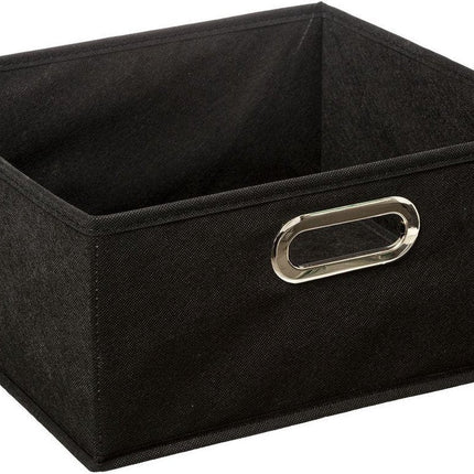 5Five Panier de rangement/panier de meuble - noir - lin - 14 litres - 31 x 31 x 15 cm - Boîte de rangement - Paniers pour meuble à casiers