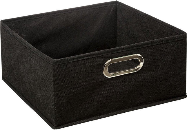 5Five Panier de rangement/panier de meuble - noir - lin - 14 litres - 31 x 31 x 15 cm - Boîte de rangement - Paniers pour meuble à casiers
