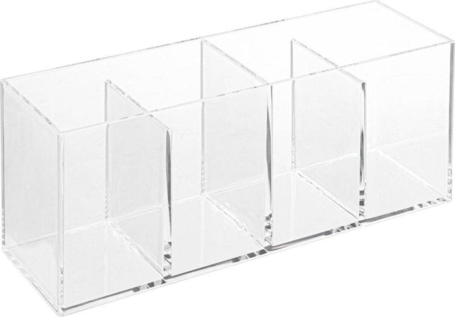 5Five Organisateur de maquillage 4 compartiments - 22 x 7 cm - Plastique - Porte-vernis à ongles - Porte-maquillage - Organisateurs