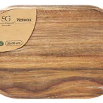 Secret de Gourmet – Planche à Servir en Bois d'Acacia – 30×20 cm – Design Naturel