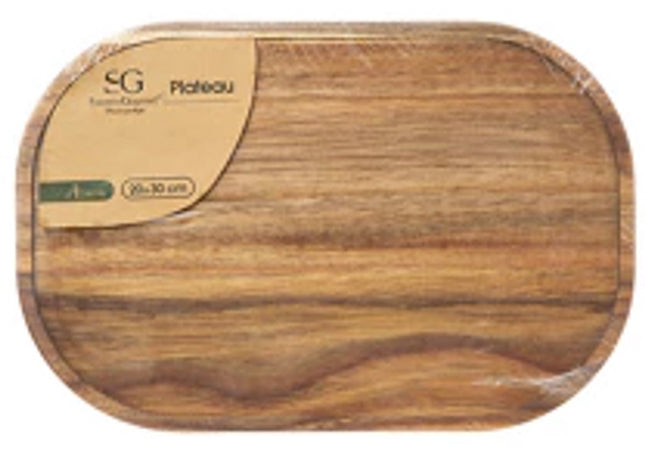 Secret de Gourmet – Planche à Servir en Bois d'Acacia – 30×20 cm – Design Naturel