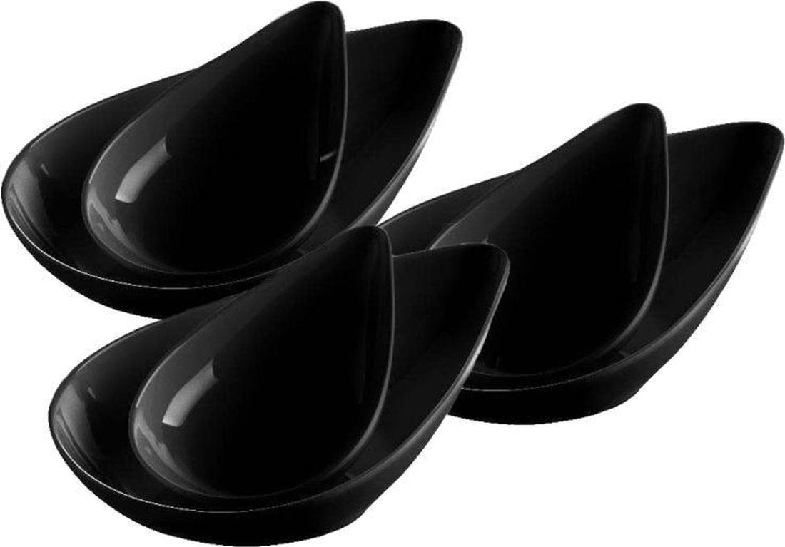 Melamine teardrop bowls black 6 pieces 17.5 cm x 11.5 cm