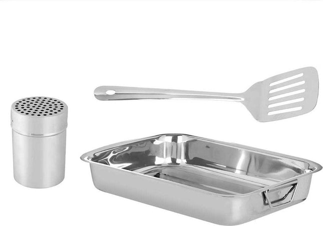 Ensemble de 3 casseroles de four en acier inoxydable 36 x 26 cm
