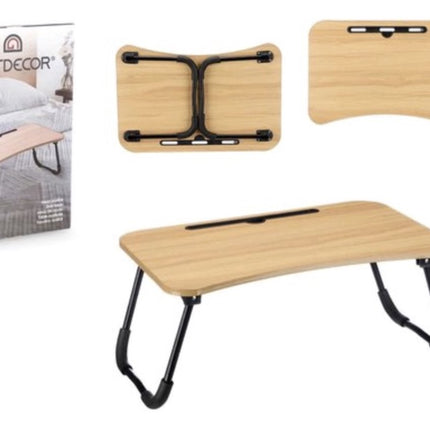 Tablette Confortable pour Ordinateur Portable et Tablette, Pliable et Peu Encombrante – Table Pliante en Bois, Multifonctionnelle et Élégante – Idéale pour le Lit, le Canapé et la Maison ! Dimensions : 40x60x26cm