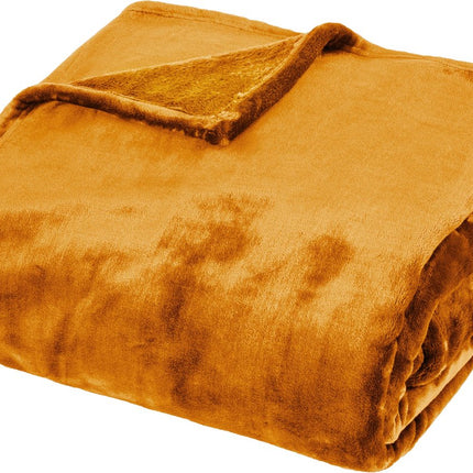 Atmosphera Plaid super doux - 130x180cm - Jaune Moutarde