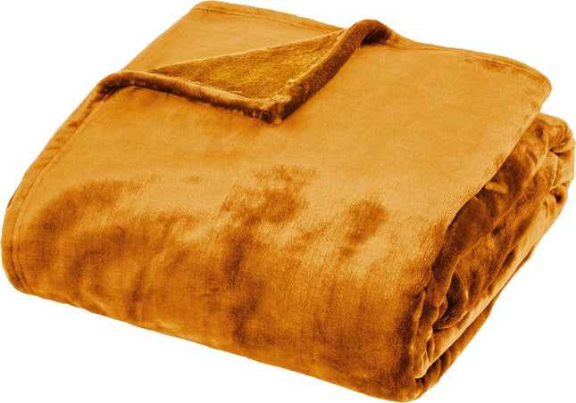 Atmosphera Plaid super doux - 130x180cm - Jaune Moutarde