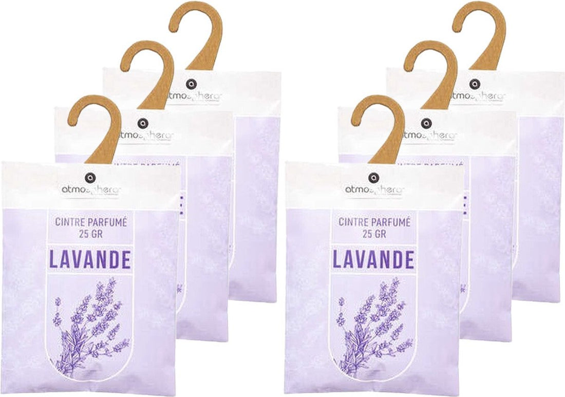 Atmosphera Geurzakjes Lavendel - 6x - met ophanghaak - geurkaartjes/luchtverfrisser