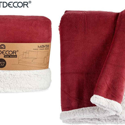 Jeté | Fushia vif | Sherpa blanc | 130 x 170 cm | Doux et chaud