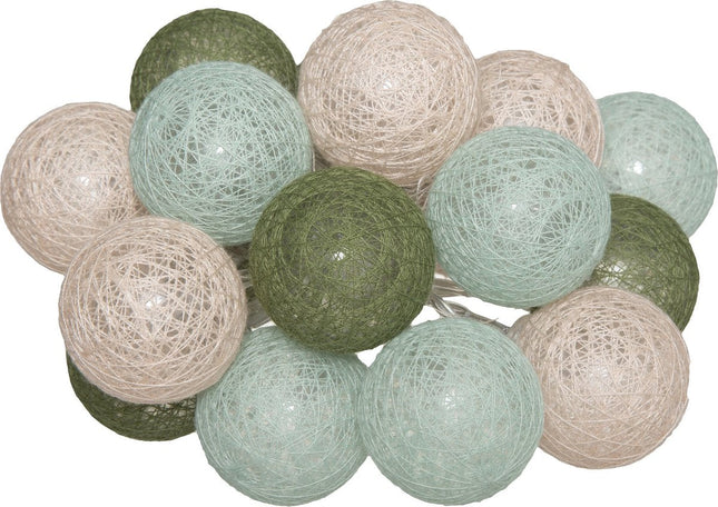 Atmosphera Lichtslinger - 16 verlichte balletjes/bollen 35 mm - multi kleuren mix - 255 cm - batterijen