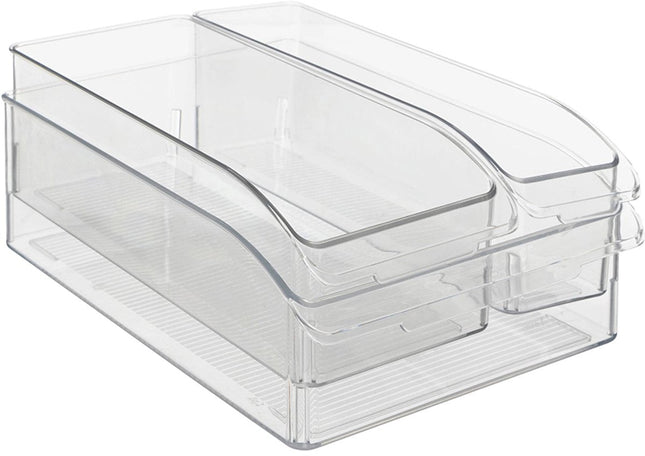 5Five Boîtes de rangement transparentes pour réfrigérateur 3 pièces - Avec poignée