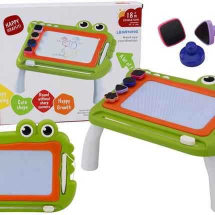 Tableau de Dessin Magnétique Crocodile - Ardoise Magique Effaçable avec Tampons - Jouet de Dessin pour Tout-petits et Enfants d'âge Préscolaire - Tableau de Dessin avec Tampons