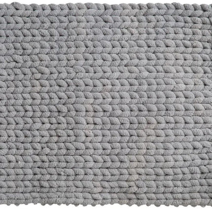 Tapis de bain 5Five à très épais câbles - gris béton - 50 x 75 cm - Tapis de salle de bain - épaisseur de 2,2 cm