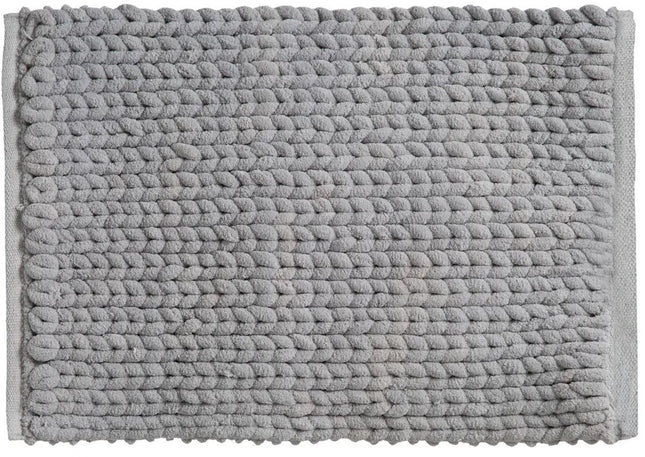 Tapis de bain 5Five à très épais câbles - gris béton - 50 x 75 cm - Tapis de salle de bain - épaisseur de 2,2 cm