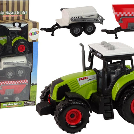 Tracteur Jouet avec Lumière et Son - Ensemble Ferme avec 2 Machines Agricoles - Jouet Éducatif - Jouet de Ferme - Voiture - Tracteur avec 2 Remorques