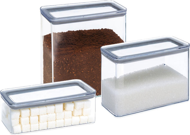 5Five Lot de 3 boîtes de conservation - cuisine/aliments - plastique - 1000/2000/3000 ml - couvercle hermétique