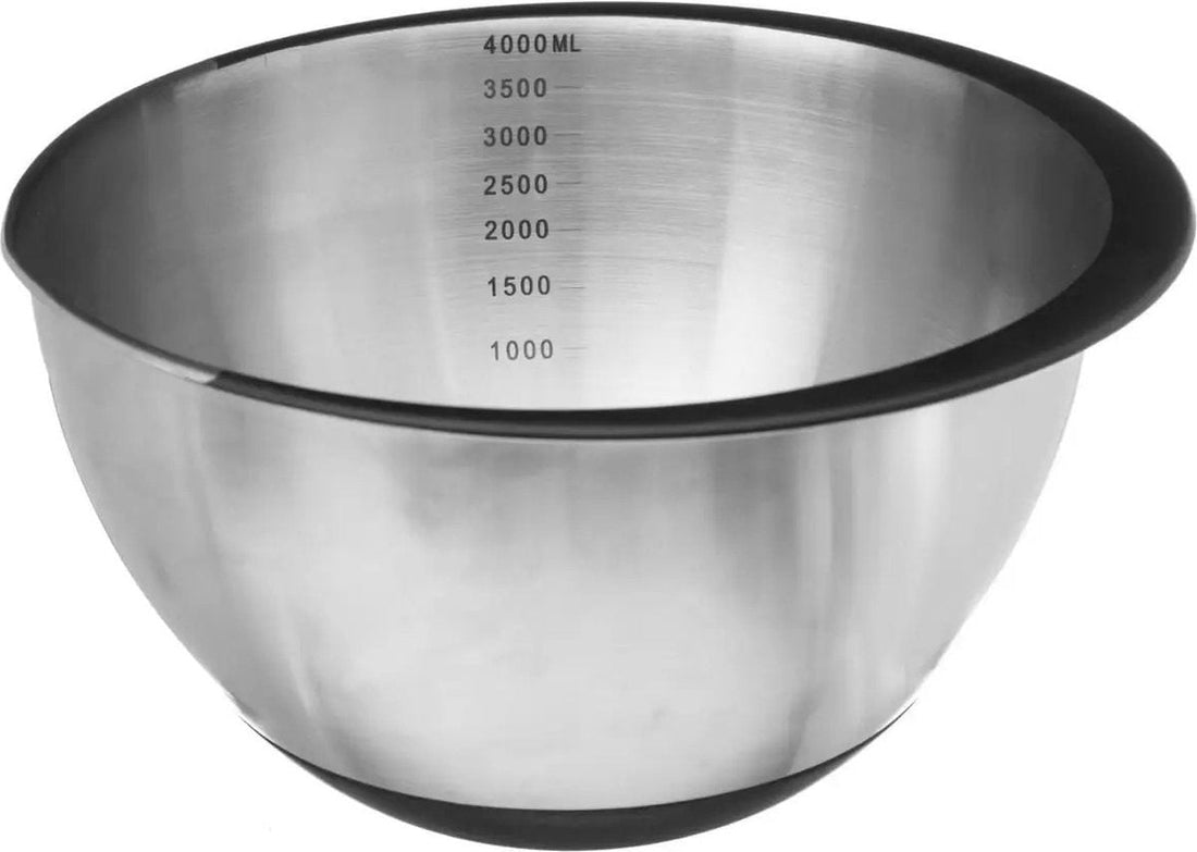 Stainless steel mixing bowl with non-slip base - 4.2L - Kitchen essentials - Serving bowls/salad bowls