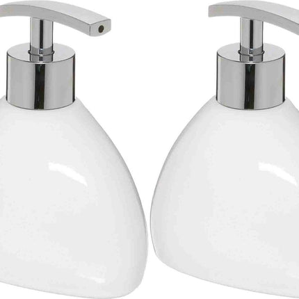 5five Distributeurs de savon en céramique - 2 pièces - blanc - 300 ml