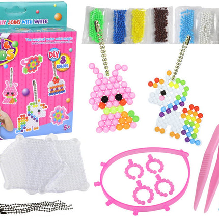 Kit de perles d'eau créatives - Créez vos propres bijoux - 800 perles avec accessoires de bracelet et porte-clés - Kit créatif DIY pour enfants - 5 ans et + - Kit de fabrication de bijoux
