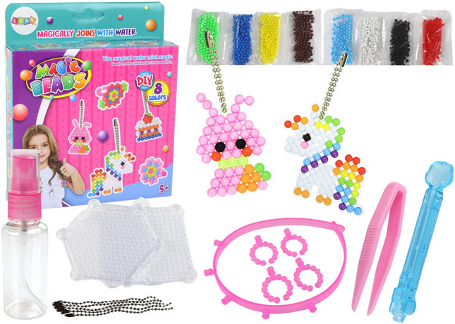 Kit de perles d'eau créatives - Créez vos propres bijoux - 800 perles avec accessoires de bracelet et porte-clés - Kit créatif DIY pour enfants - 5 ans et + - Kit de fabrication de bijoux