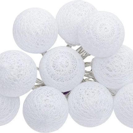 Guirlande lumineuse LED Atmosphera - avec 16 boules - D3,5 cm - blanc - longueur 2,2 mètres - Éclairage d'ambiance - petites lampes