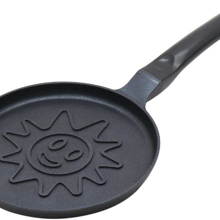 Klausberg KB-7972 Crêpière - Motif Tournesol - Ø18 cm - Revêtement Antiadhésif Noir - Convient à Toutes les Tables de Cuisson Dont l'Induction - Petit soleil -