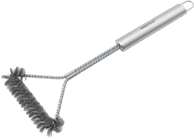 Kinghoff KH-1915 Brosse de nettoyage pour barbecue en acier inoxydable de 41,5 cm – Convient aux barbecues à gaz, au charbon de bois et électriques