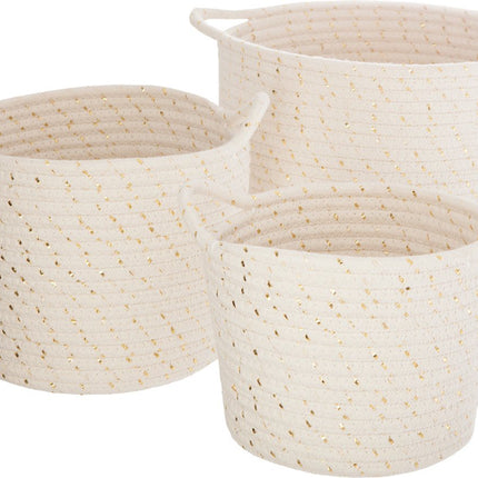 Atmosphera Paniers de rangement set flocons dorés