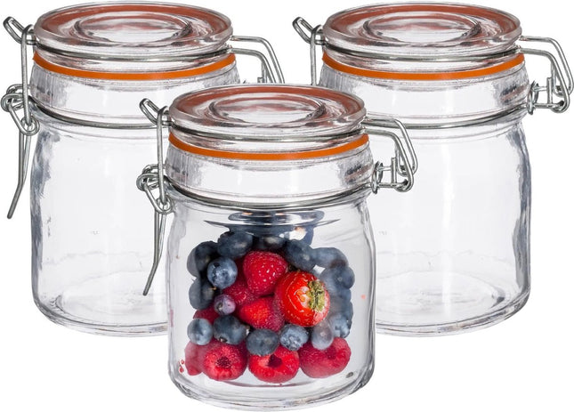 Secret de Gourmet Inmaakpot/bocaux de conservation - 16 pièces - 150 ml - verre avec fermeture à étrier - bocal à confiture