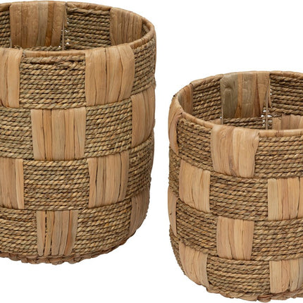 Atmosphera Nadi Paniers en jute - Lot de 2 - Ø28xH30cm - Marron