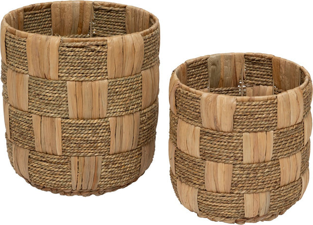 Atmosphera Nadi Paniers en jute - Lot de 2 - Ø28xH30cm - Marron