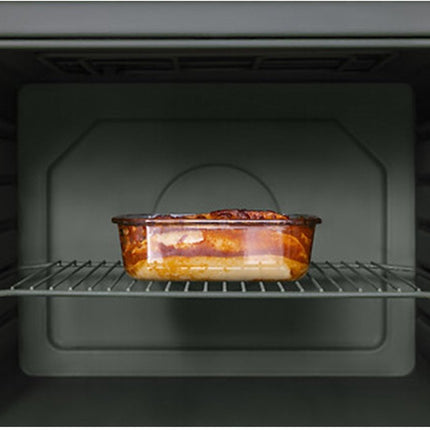 5Five Vershoudbakje met deksel - 2x - glas - luchtdicht - met clips - 21 x 17 x 7 cm - 900 ml - zwart/transparant