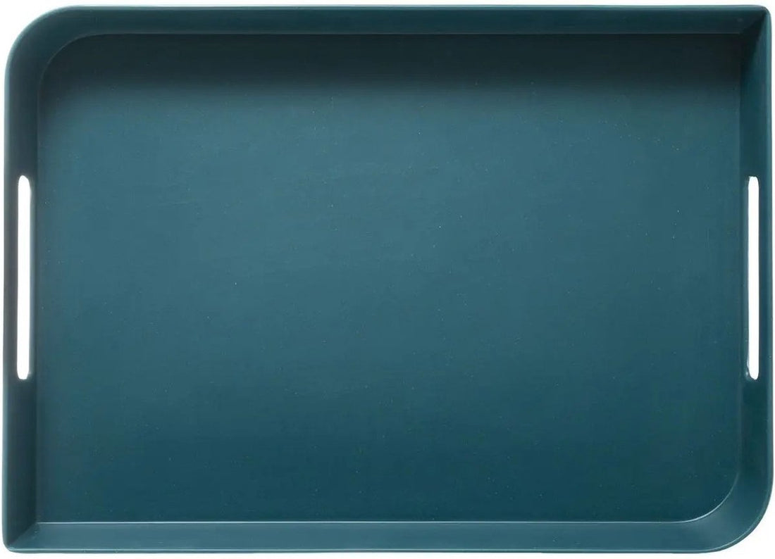 Rectangular serving tray 35 x 25 cm petrol blue with handles - Serving trays, trays & kitchen supplies