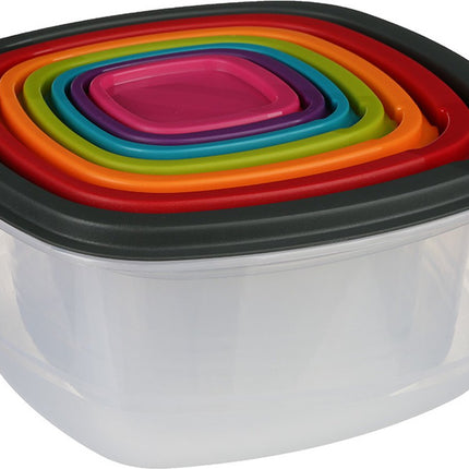 5five Boîtes de conservation gigognes - 7 pièces - Sans BPA - préparation de repas - réutilisables - couleurs multiples - hermétiques