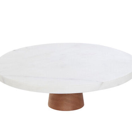 Support à gâteau en marbre - Diamètre 25 cm - Plateau à gâteau de luxe et plat de service - Support à gâteau rond