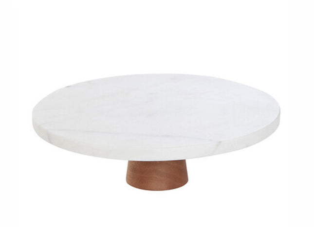 Support à gâteau en marbre - Diamètre 25 cm - Plateau à gâteau de luxe et plat de service - Support à gâteau rond